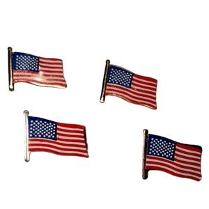 SET OF FOUR (4) AMERICAN FLAG PINS